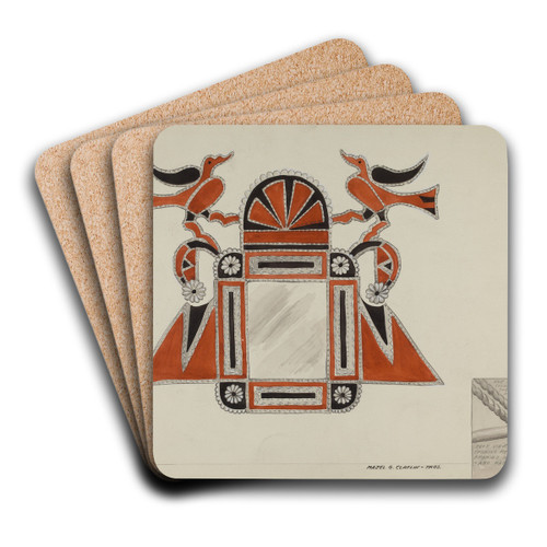 Tin Mirror Frame by Majel G. Claflin Art Drink Coaster set Tin Mirror Frame by Majel G. Claflin Art Drink Coaster set