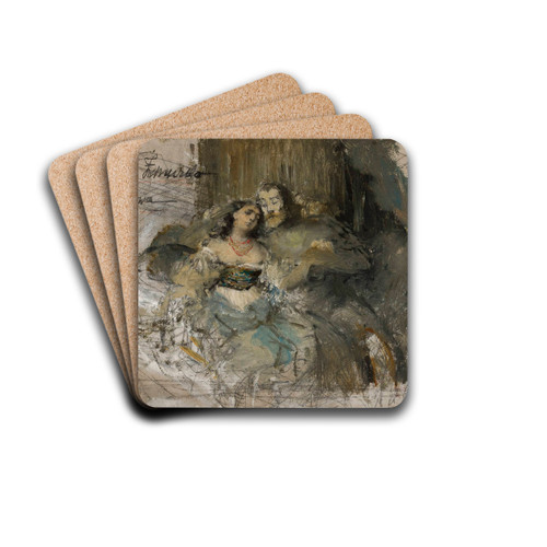 Kazimierz and Esterka by Franciszek murko Drink Coasters - set of 4 Kazimierz and Esterka by Franciszek murko Drink Coasters - set of 4