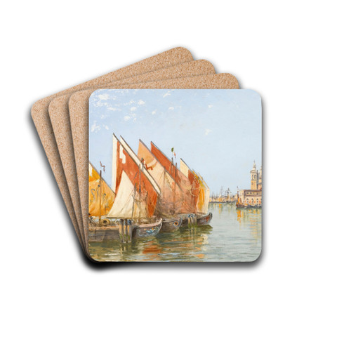 Fishing boats, Venice by Antonietta Brandeis Drink Coasters - set of 4
