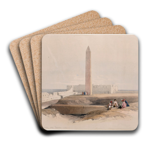 Obelisk at Alexandria, commonly called Cleopatra's needle. by David Roberts Art Drink Coaster set