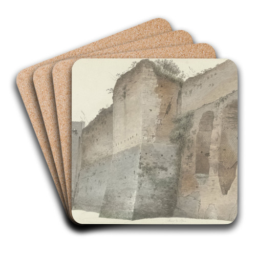 The Aurelian Wall in Rome by Josephus Augustus Knip Art Drink Coaster set
