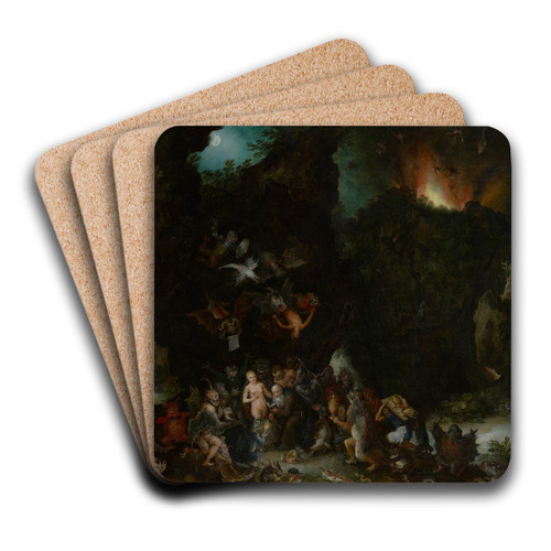 The Temptation of SaintAnthony by Jan Brueghel The Elder Art Drink Coaster set