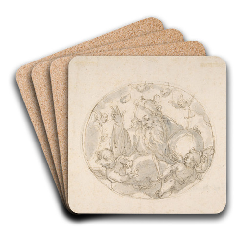 God the Father with the Globe by Hans Krumpper Art Drink Coaster set