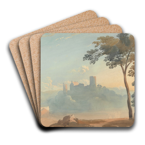 The Castle on the Hill by John Varley Art Drink Coaster set