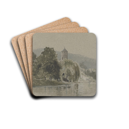 By the Tauber near Wertheim by Friedrich Ernst Morgenstern Drink Coasters - set of 4
