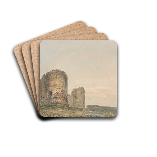 Pevensey Castle, Sussex by Thomas Girtin Drink Coasters - set of 4