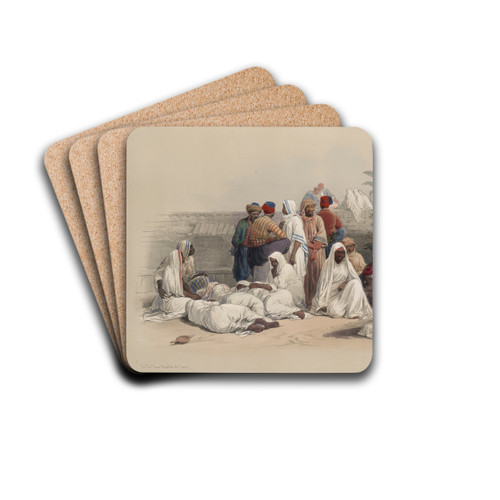 In the slave market at Cairo. by David Roberts Drink Coasters - set of 4