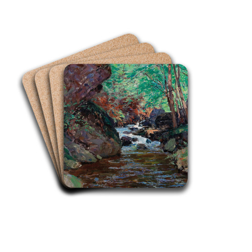 The Course of a Stream by Alfred Zoff Drink Coasters - set of 4