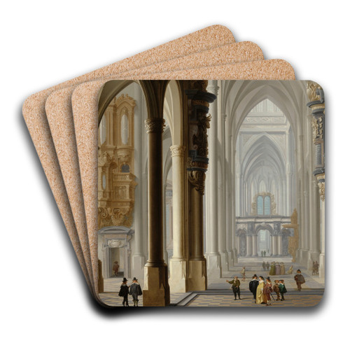 Interior of a Gothic Church by Dirck Van Delen Art Drink Coaster set