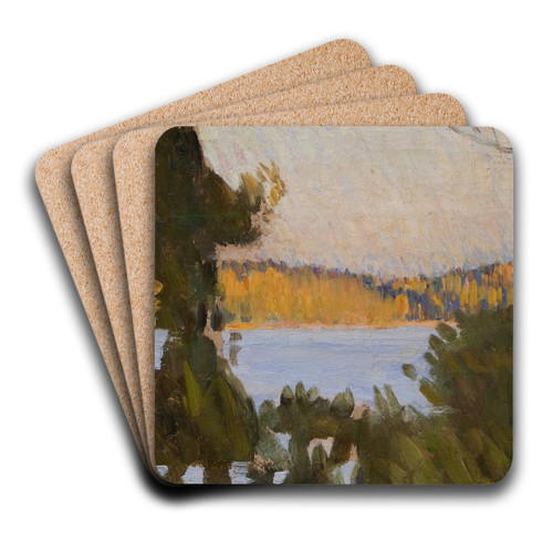 Beach at sbyholm by Richard Bergh Art Drink Coaster set