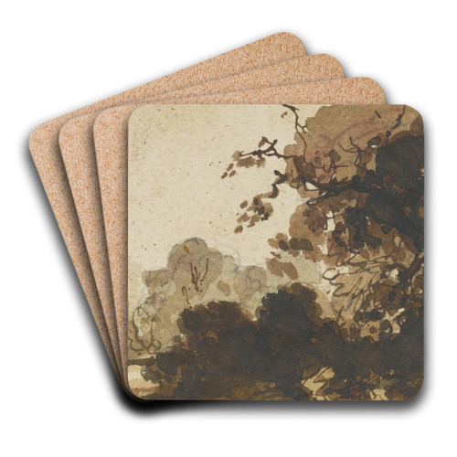Study of a wooded landscape with trees by Ramsay Richard Reinagle Art Drink Coaster set