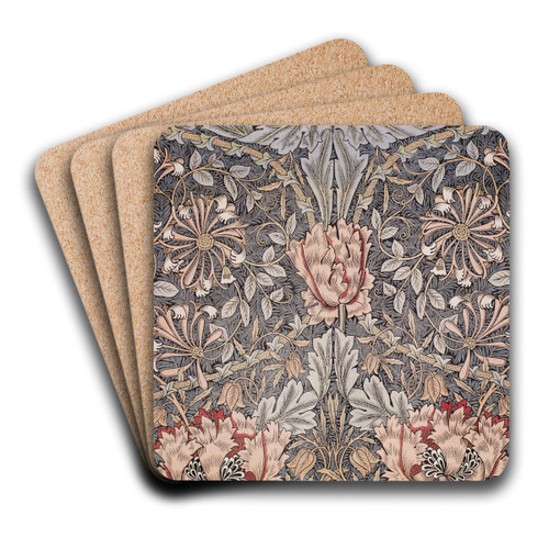 Honeysuckle by William Morris Art Drink Coaster set