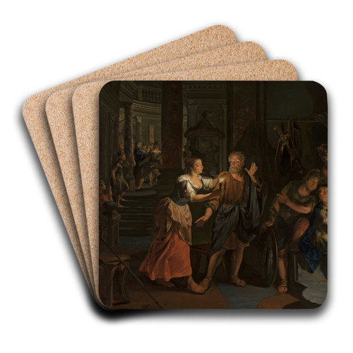 Denial of Saint Peter by Nicolaas Verkolje Art Drink Coaster set