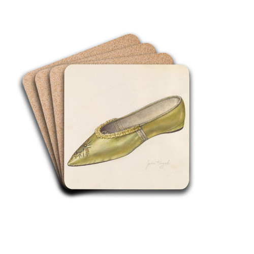 Woman's Slipper by Jean Peszel Drink Coasters - set of 4 Woman's Slipper by Jean Peszel Drink Coasters - set of 4