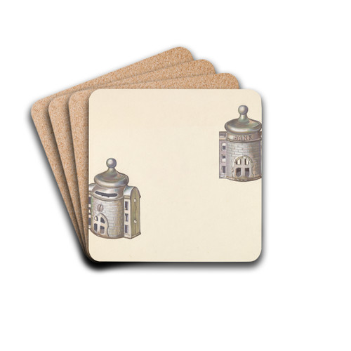 Byzantine Dome Coin Bank by William O. Fletcher Drink Coasters - set of 4