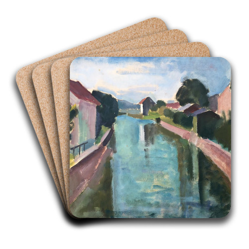 Huser am Kanal by Otto Geigenberger Art Drink Coaster set