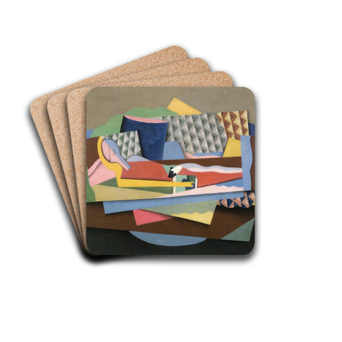 Reclining woman by Georges Valmier Drink Coasters - set of 4 Reclining woman by Georges Valmier Drink Coasters - set of 4
