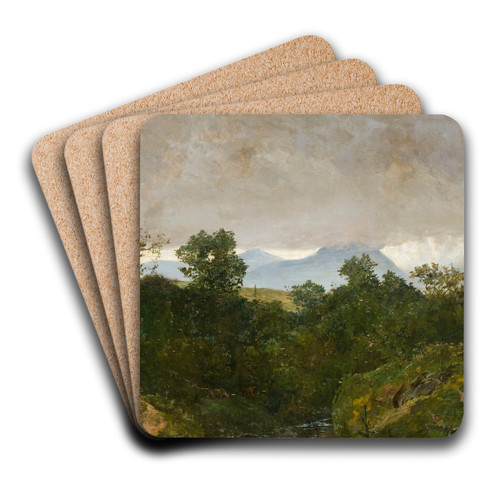 Landscape from Podhale by Wojciech Gerson Art Drink Coaster set