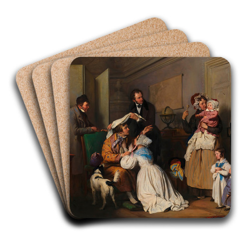 Der Augenarzt by Josef Danhauser Art Drink Coaster set