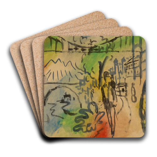 Uferpromenade by August Macke Art Drink Coaster set