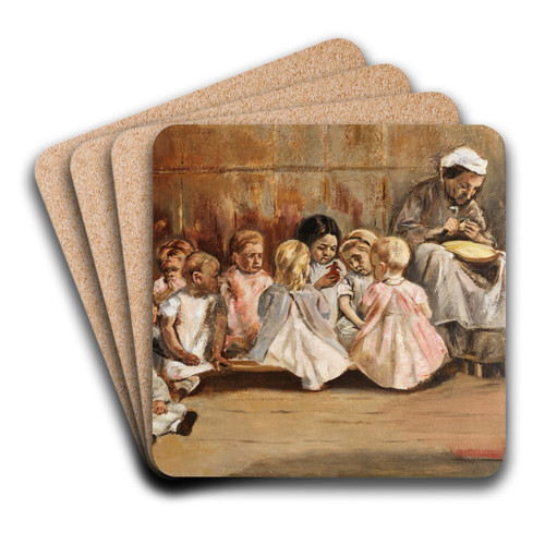Kleinkinderschule by Max Liebermann Art Drink Coaster set