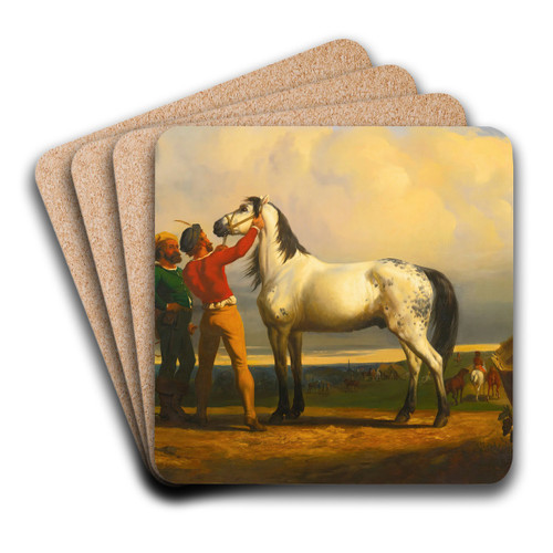 The Grey Horse (At The Horse Fair) by Rosa Bonheur Art Drink Coaster set