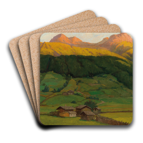 Einbruch der Dmmerung, Oberpinzgau by Konstantin Stoitzner Art Drink Coaster set Einbruch der Dmmerung, Oberpinzgau by Konstantin Stoitzner Art Drink Coaster set
