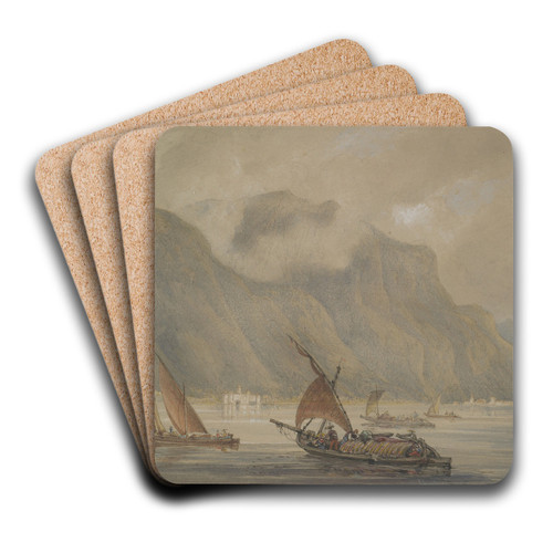 Chteau de Chillon, Lake of Geneva by William Alfred Delamotte Art Drink Coaster set