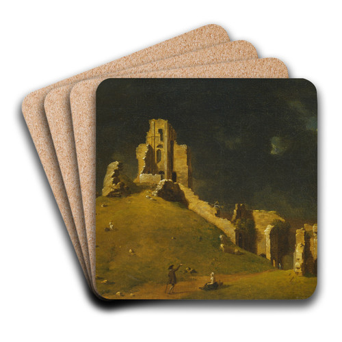 Corfe Castle, Dorset by John Inigo Richards Art Drink Coaster set