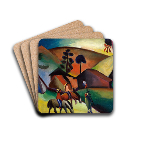 Indians on Horses by August Macke Drink Coasters - set of 4