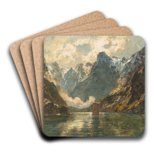 Troll Wall (Norway) by Carl August Heinrich Ferdinand Oesterley Art Drink Coaster set Troll Wall (Norway) by Carl August Heinrich Ferdinand Oesterley Art Drink Coaster set