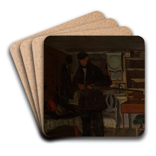The Old Hunter by Ernst Josephson Art Drink Coaster set