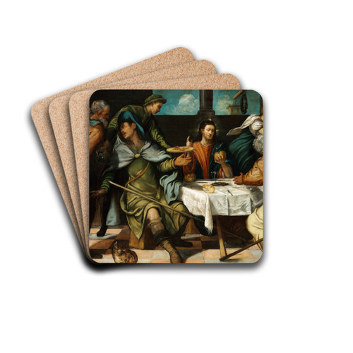 The Supper At Emmaus by Jacopo Tintoretto Drink Coasters - set of 4