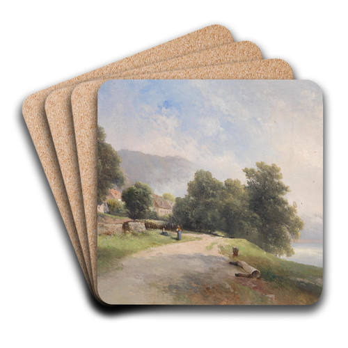 Holzgarten Vorstadt in Passau by Carl Franz Emanuel Haunold Art Drink Coaster set
