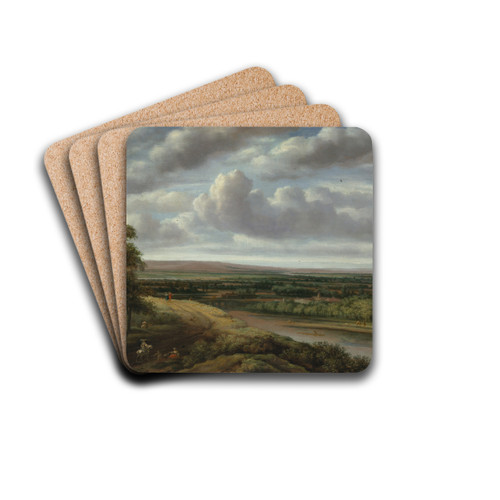 An Extensive Wooded Landscape by Philips Koninck Drink Coasters - set of 4