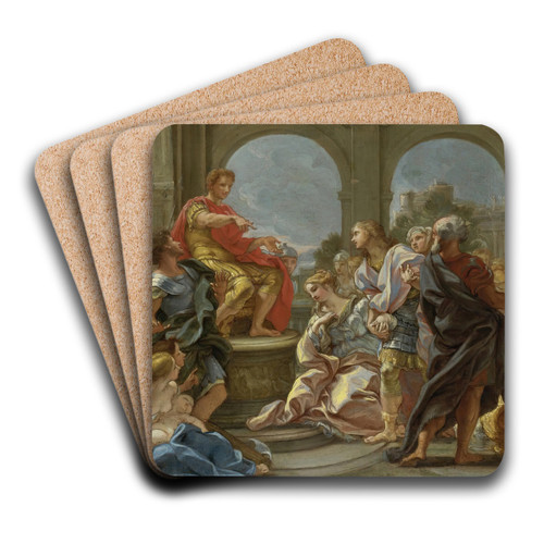 The Continence Of Scipio by Giovanni Battista Gaulli Art Drink Coaster set