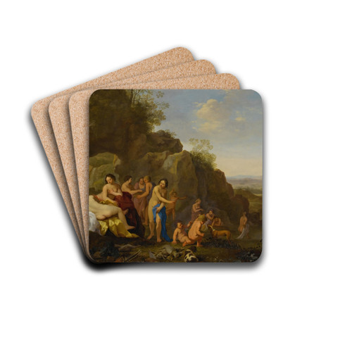 Diana and her attendants in a landscape with the spoils of the hunt by Cornelis Van Poelenburch Drink Coasters - set of 4