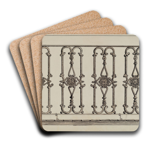Cast Iron Balcony Rail by Al Curry Art Drink Coaster set Cast Iron Balcony Rail by Al Curry Art Drink Coaster set