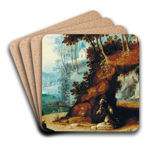 Saint Francis receiving the Stigmata by Cigoli (Ludovico Cardi) Art Drink Coaster set