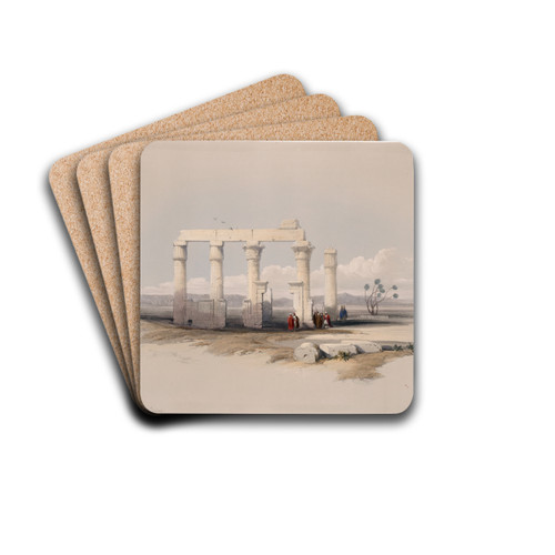 Remains of the Temple of Medamout, at Thebes. by David Roberts Drink Coasters - set of 4