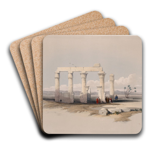 Remains of the Temple of Medamout, at Thebes. by David Roberts Art Drink Coaster set