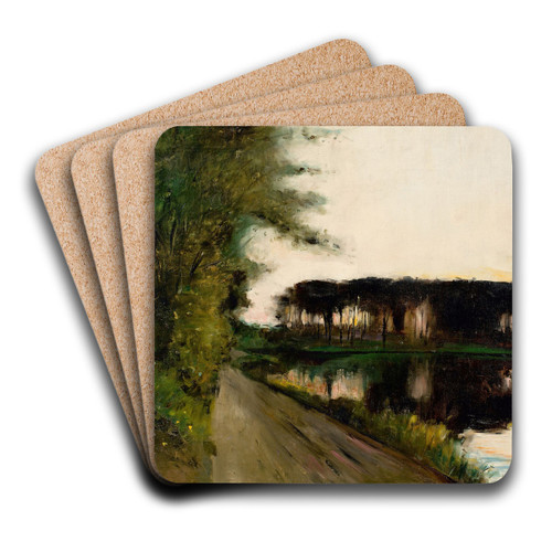 Mrkischer See by Lesser Ury Art Drink Coaster set Mrkischer See by Lesser Ury Art Drink Coaster set
