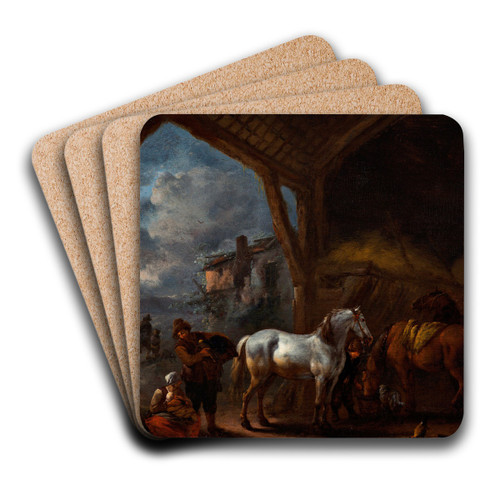 The stable by Philips Wouwerman Art Drink Coaster set