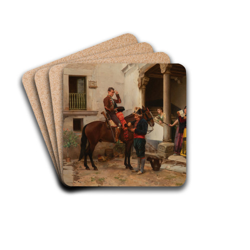 Arrival of the messenger by Jules Worms Drink Coasters - set of 4