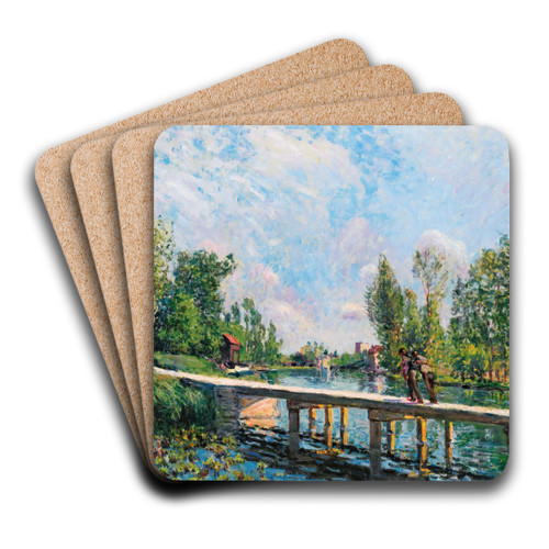 La Passerelle  Chemin De Halage Du Canal Du Loing by Alfred Sisley Art Drink Coaster set