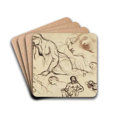 Figure Studies of the Virgin Mary by Benjamin Robert Haydon Drink Coasters - set of 4