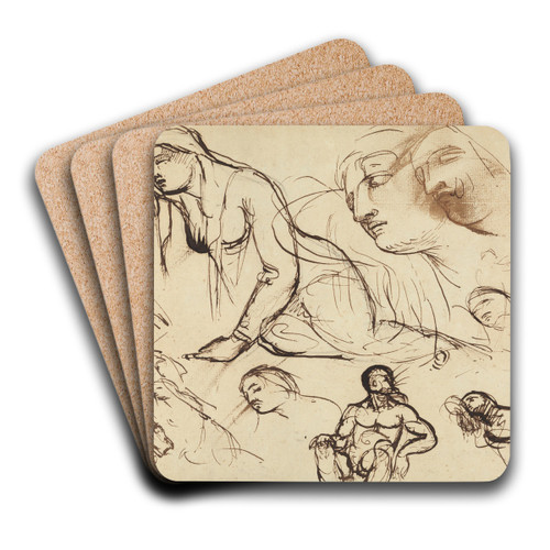 Figure Studies of the Virgin Mary by Benjamin Robert Haydon Art Drink Coaster set