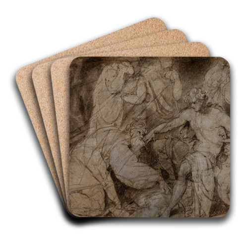 Priam pleading with Achilles for the body of Hector by Gavin Hamilton Art Drink Coaster set