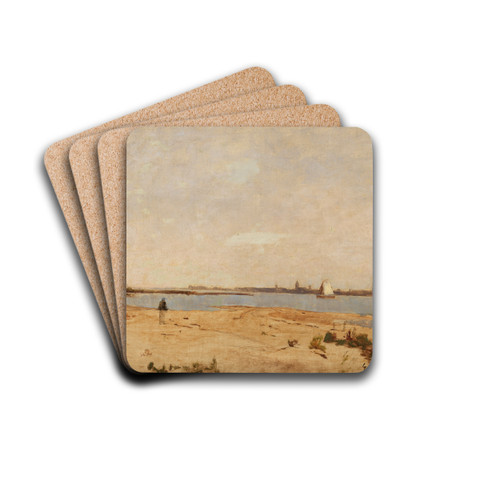 Blick auf Gorkum by Gustav Schnleber Drink Coasters - set of 4