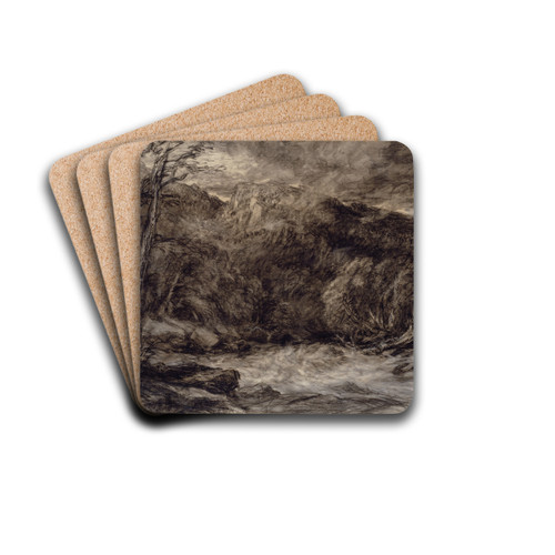 A Mountain Torrent by David Cox Drink Coasters - set of 4